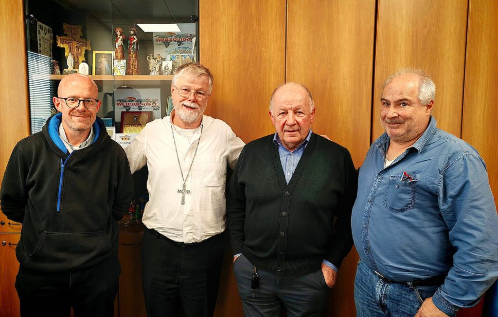 Mons. Coter, don Bonaldi e Mazzoleni in visita da Websolidale